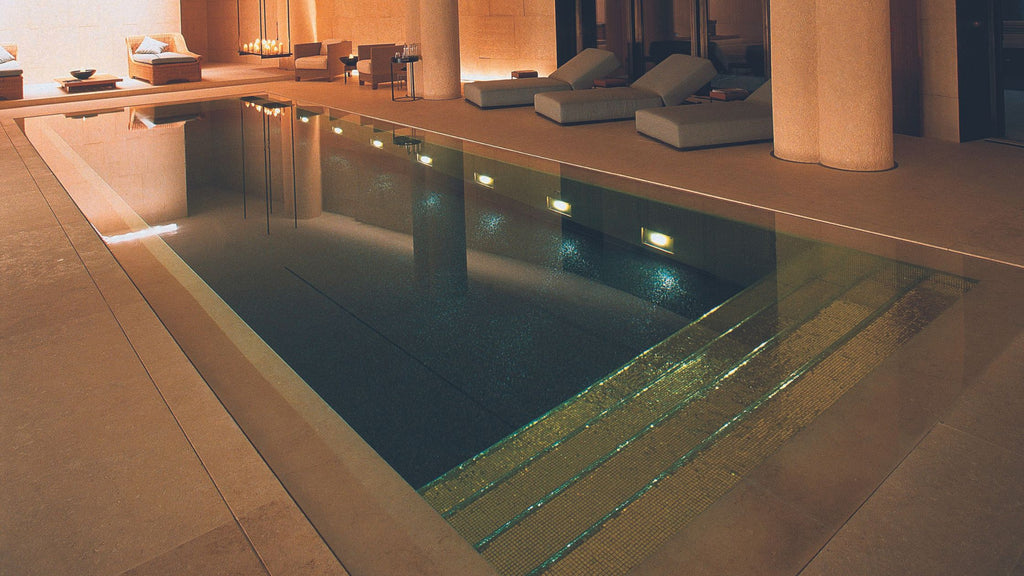 24k gold tile used in a luxury hotel pool