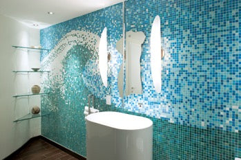 custom bathroom mosaic mural