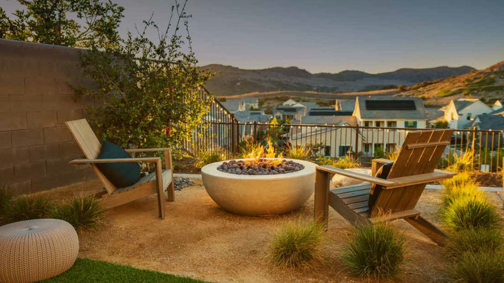 Fire Bowl in an outdoor lounging and talking area