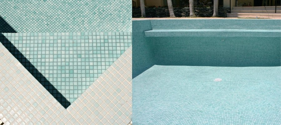 all glass tile pool 