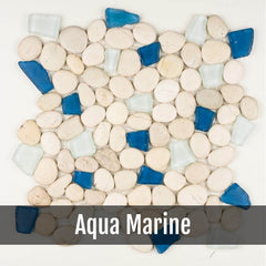 aqua marine pebble tile