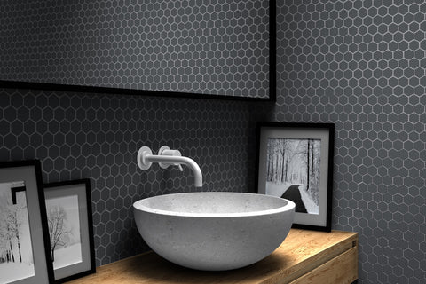 hexagon tile bathroom