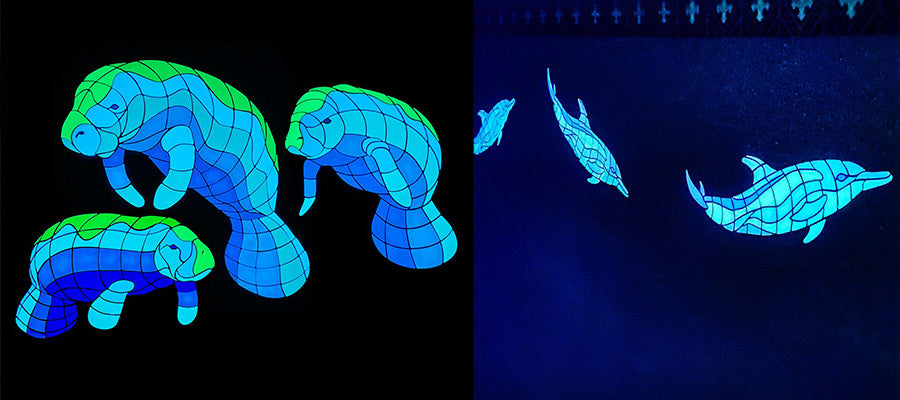 glow in the dark pool mosaic