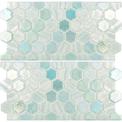 green hexagon tile for pool waterlines