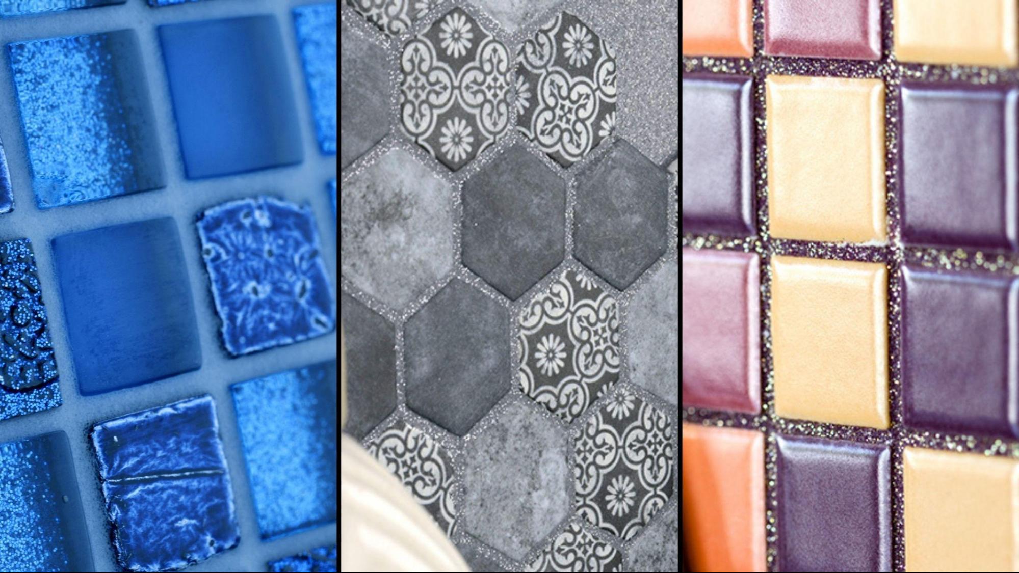 glass mosaic tile and grout