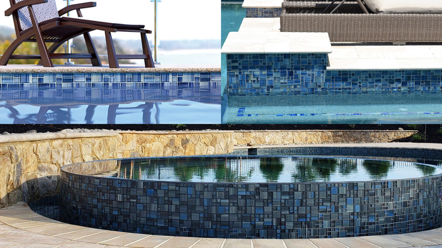 mixed format waterline tile for pools