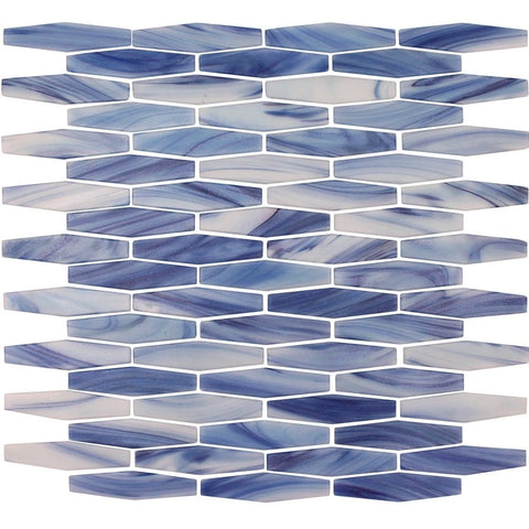 long blue hexagon mosaic tile