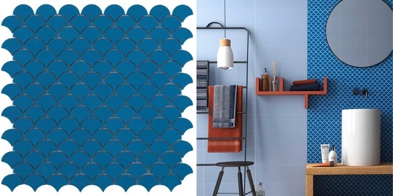 fish scale and mermaid tile ideas