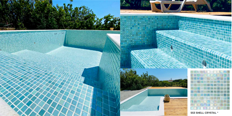 recycled glass tile for pool 
