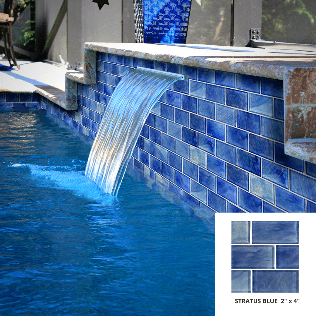 glass subway tile for pools 