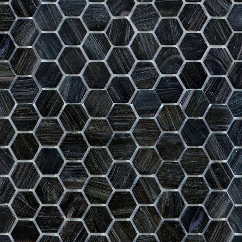 260H Moon Dust, Hexagon Mosaic - Glass Tile - 1 Sheet (0.89 Sqft)