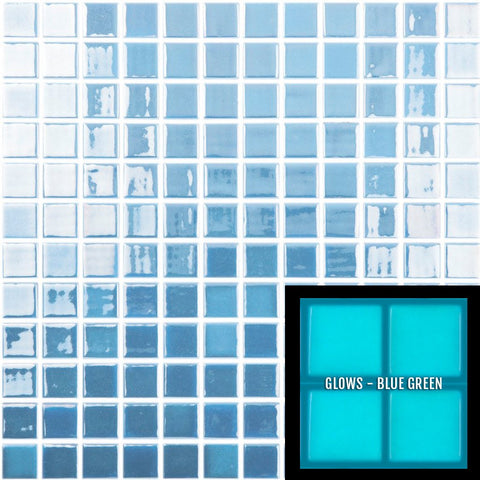 Brush Blue 1X1 Glass Mosaic Tile