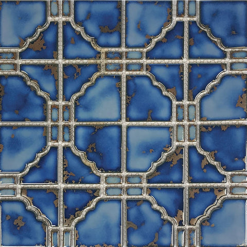 Eclectic Blue Square Mosaic Tile