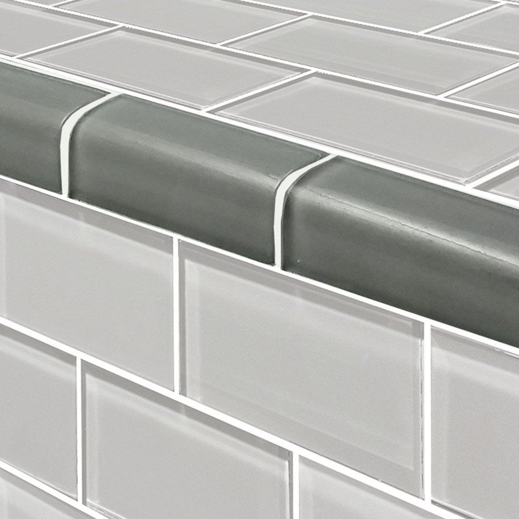 Gray, Trim 2" x 4" - Glass Tile