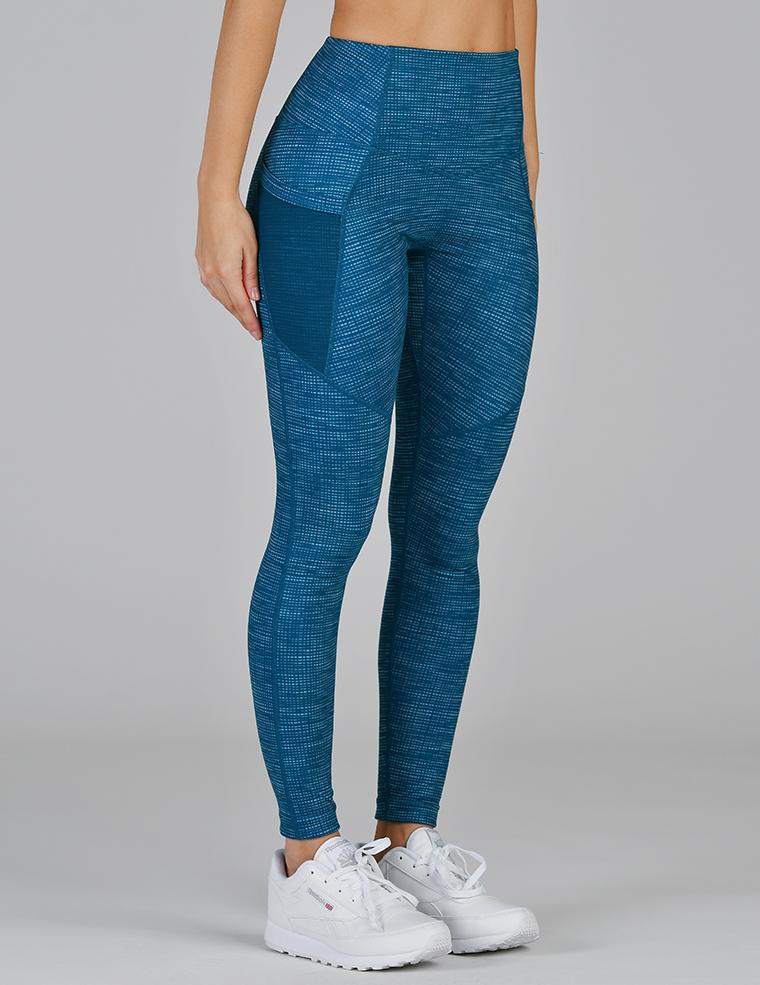 Glyder Social Legging: Moroccan Blue Illusionary Print