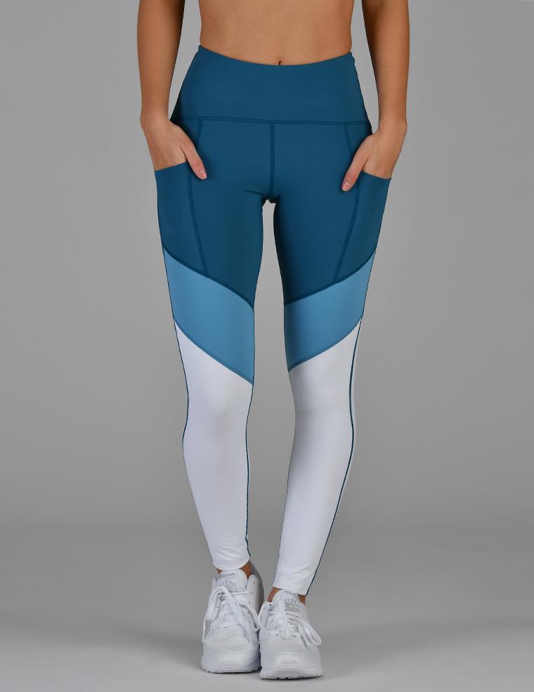 Glyder District Legging: Moroccan Blue Tri-tone