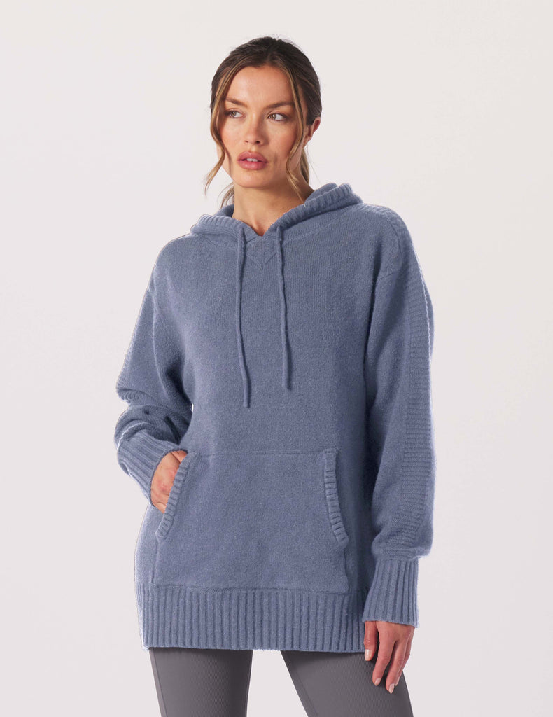 Knit Up Unisex Hoodie: Washed Blue