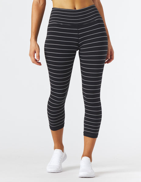 black pants with white pinstripes