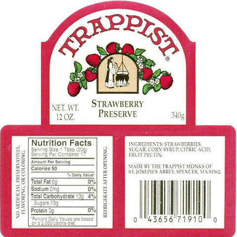 Trappist Strawberry Preserves Nutrition Facts