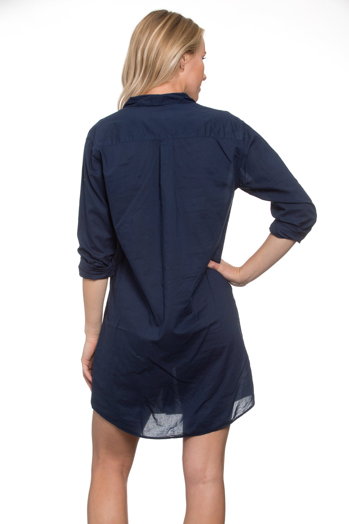 Summerland Dress in Navy Voile