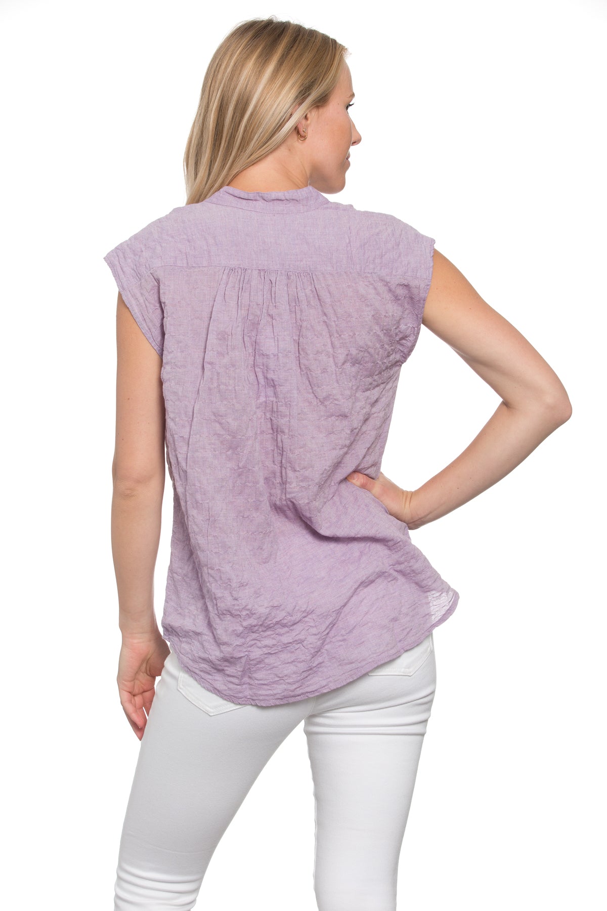 Montauk Top Lavender Crinkle Cotton