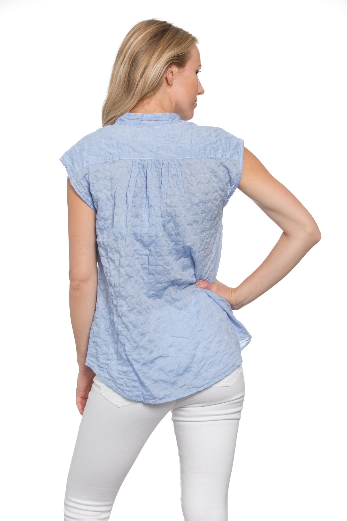 Montauk Top Ocean Crinkle Cotton