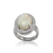 white opal ring