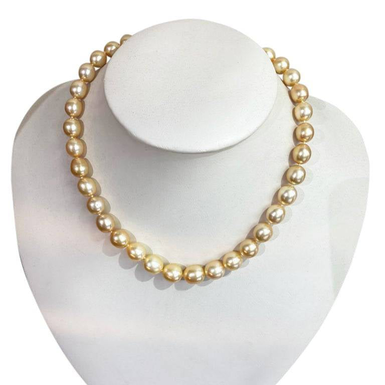 Light Gold Round South Sea Pearl Strand, For Necklace, Size: 10-13 mm at Rs  25000/piece in Jaipur