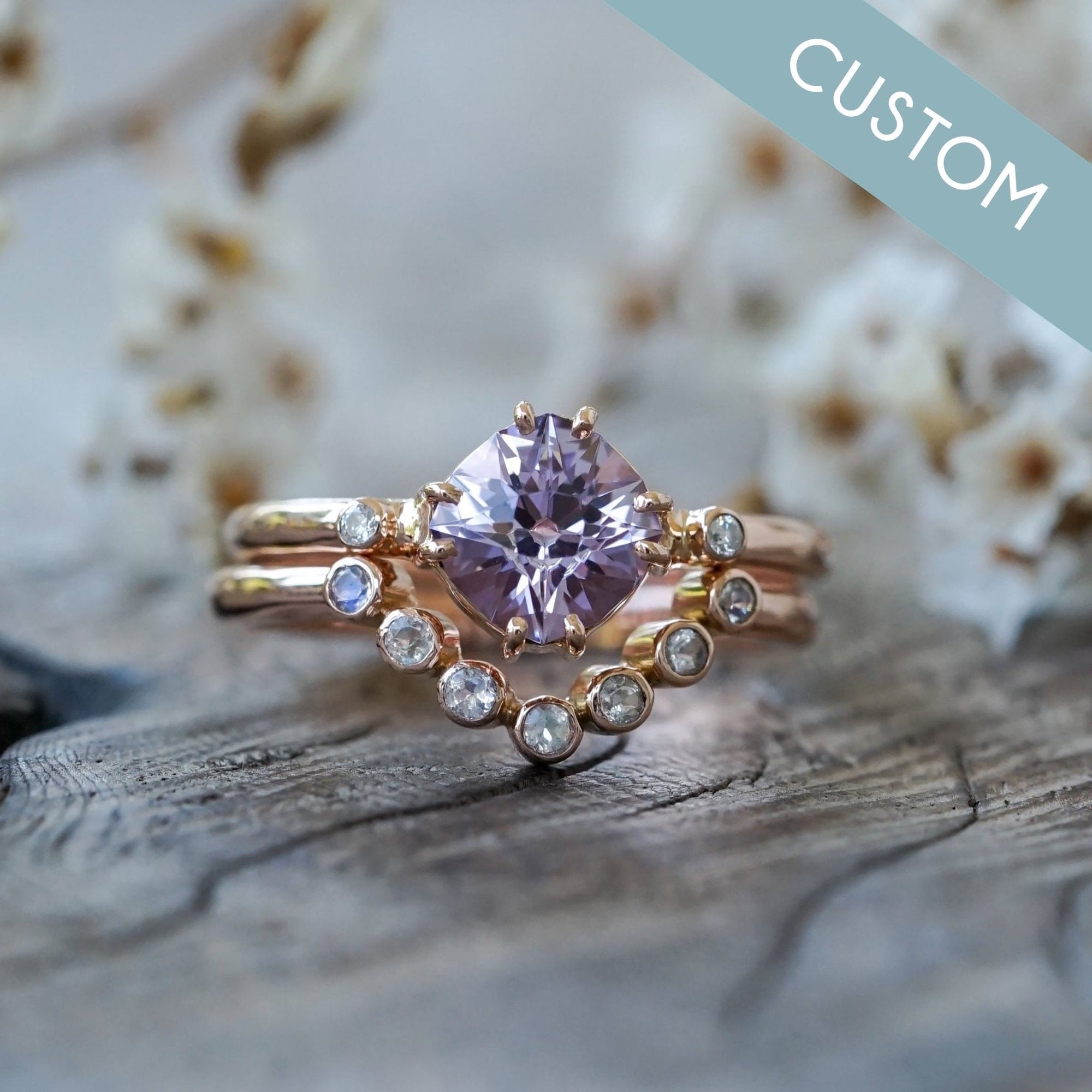 Signature Cut Rose Gold-Finished Sterling Silver Amethyst Ring
