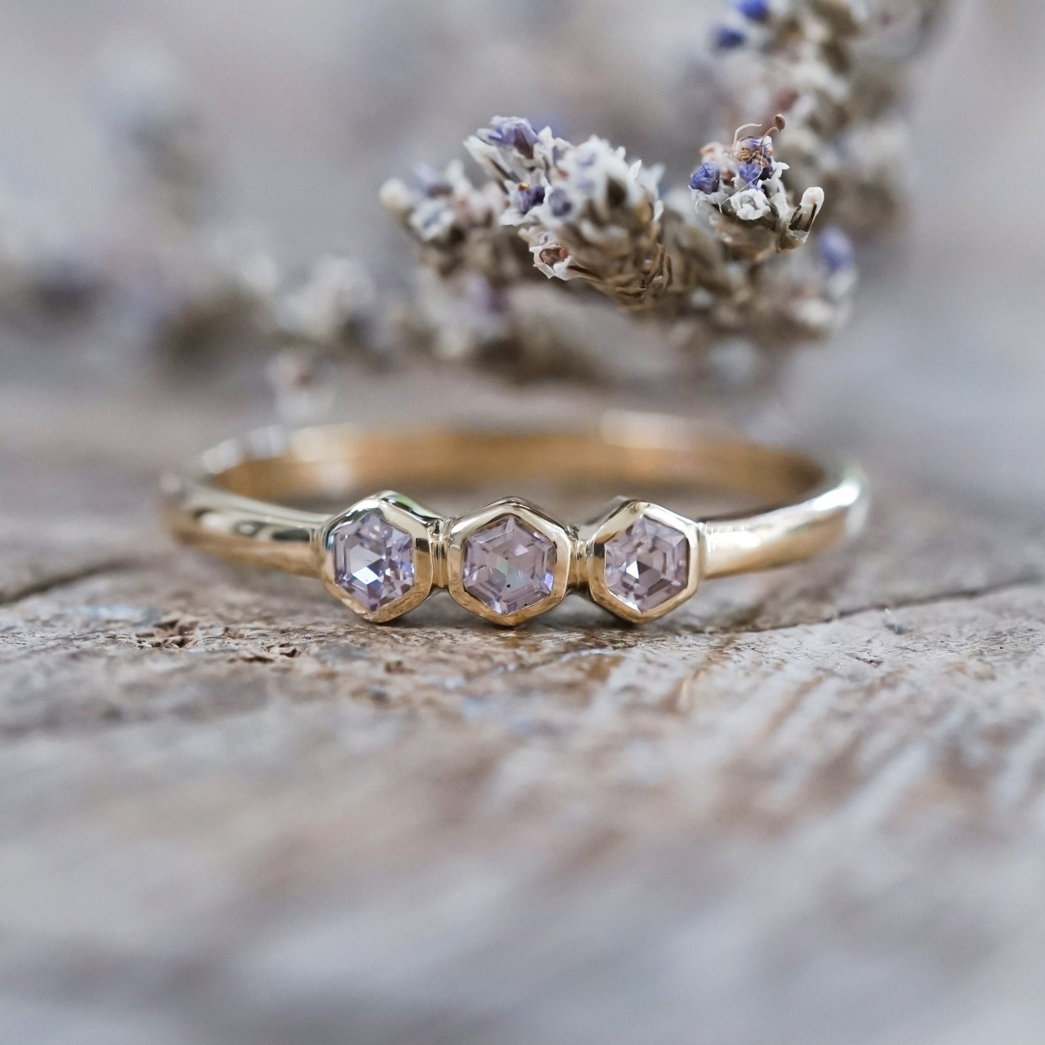 Ethical lab grown diamond engagement ring, rose gold flower promise ring  with diamonds / Fiorella