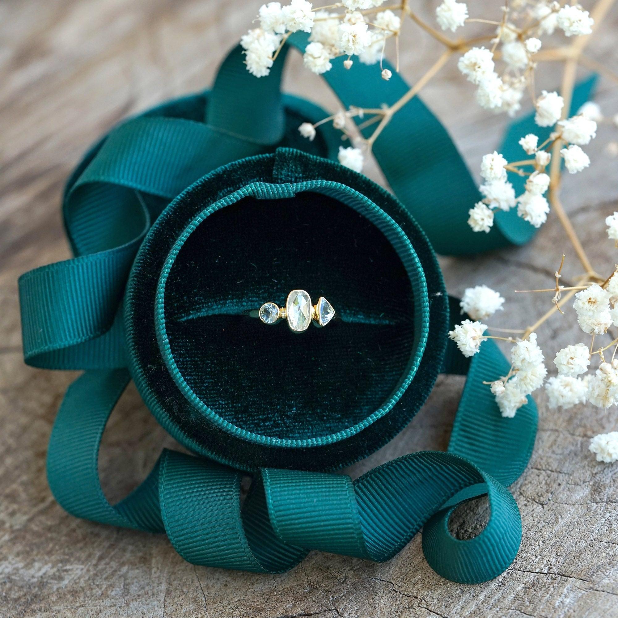 Geometric Wooden Ring Box in Walnut - Gardens of the Sun