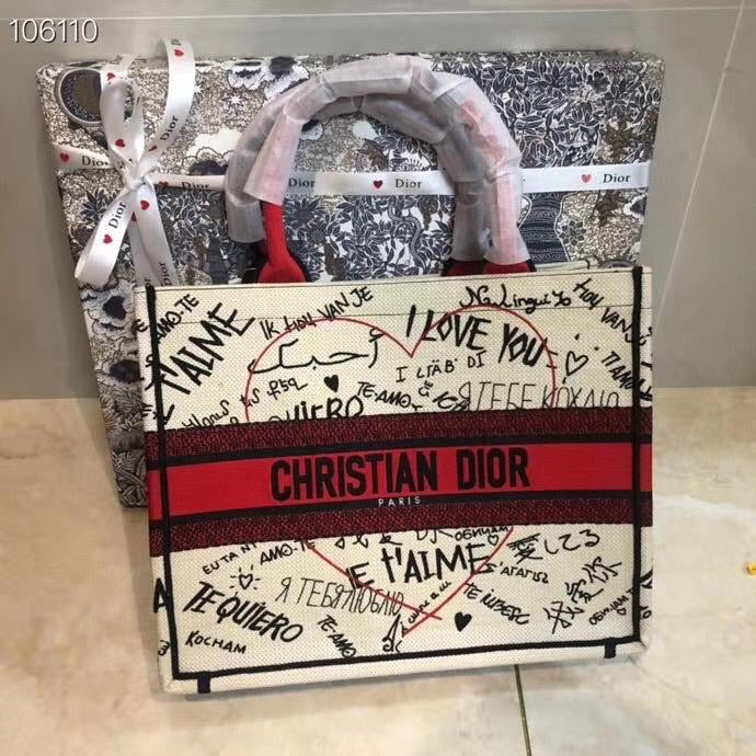 dior book tote with dioramour graffiti