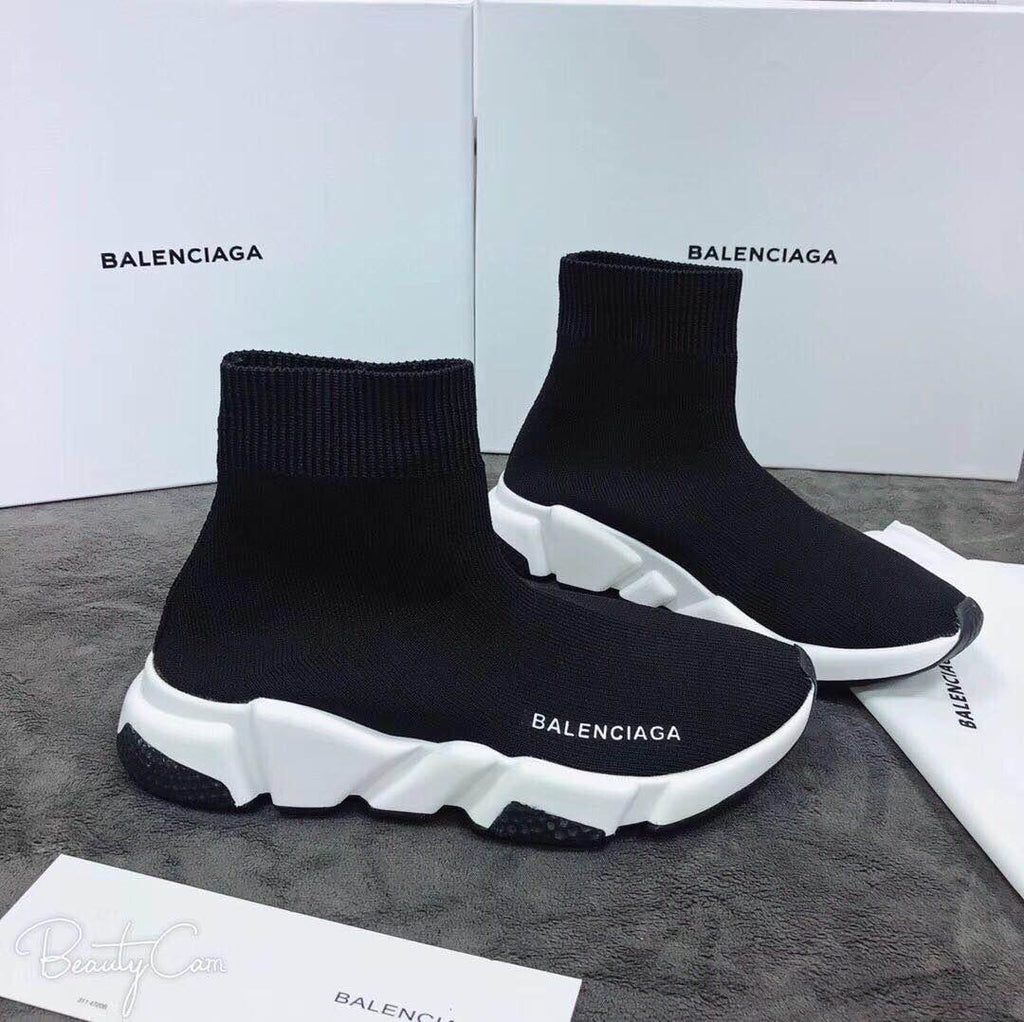 balenciaga speed runner black and white