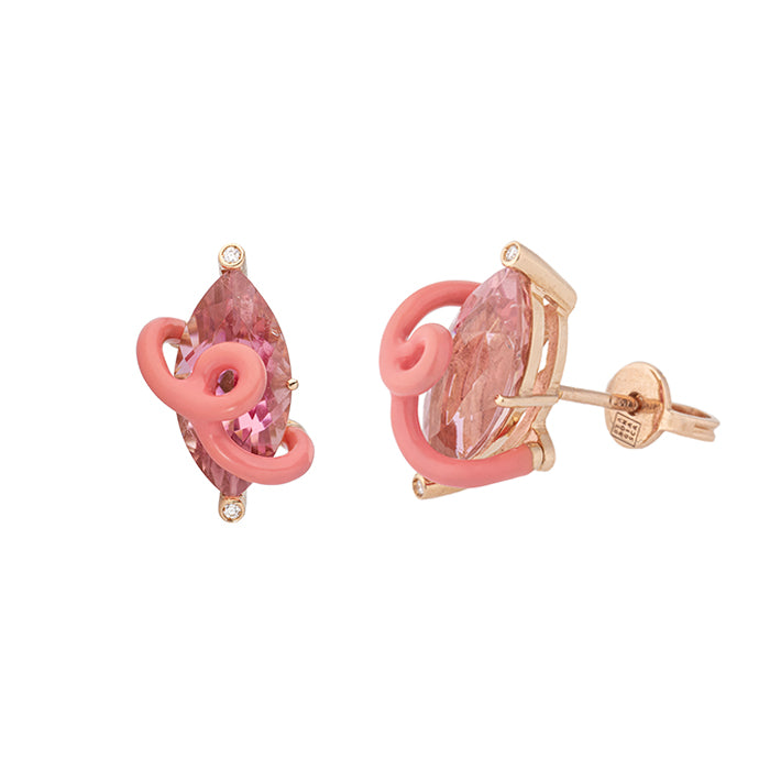 SABRINA EARRINGS IN CANDY ROSE WITH PINK TOURMALINE