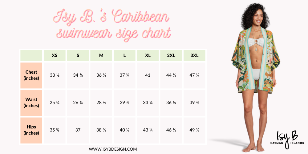 caribbean swimwear size chart