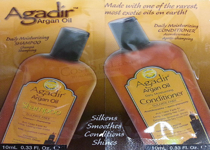 AGADIR ARGAN Oil Daily Shampoo & Conditioner Sample 10ml Set 10pcs