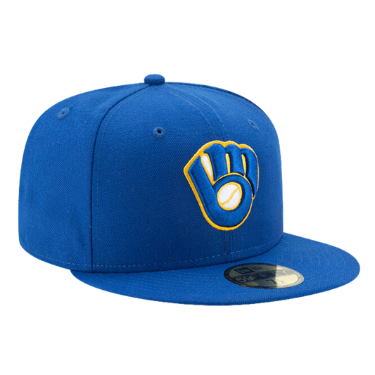 Men's Milwaukee Brewers New Era Black 2022 Clubhouse Alternate Logo  39THIRTY Flex Hat