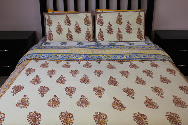 Paisley Motif Cotton Duvet Cover Set Pure Cotton Eco Friendly