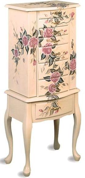 Hand Painted Jewelry Armoire Off White Furniture Express