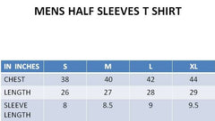 Size Chart TeeMoods Half Sleeves Mens T Shirt