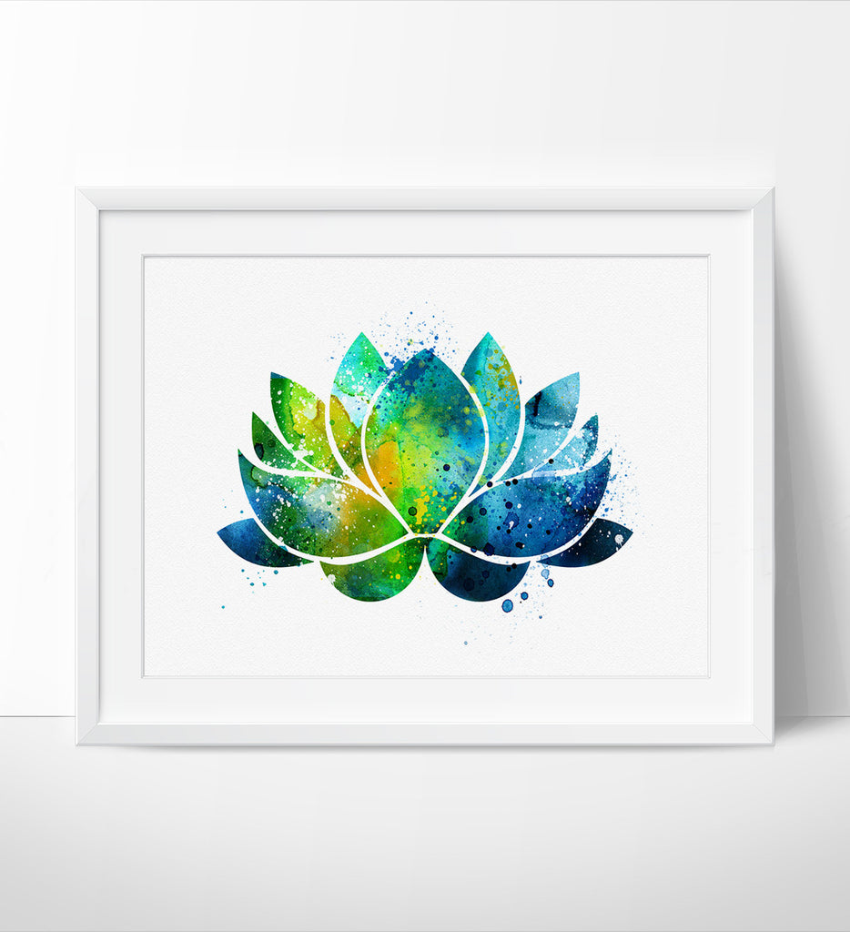 Lotus Flower Wall Art Lotus Flower Decor Watercolor Yoga Art Buddha Fine Art Center