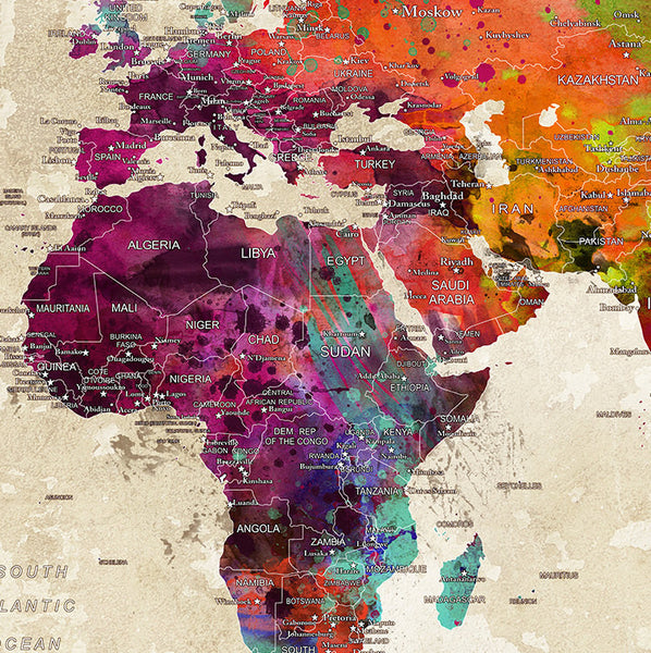 Push Pin Map Of The World