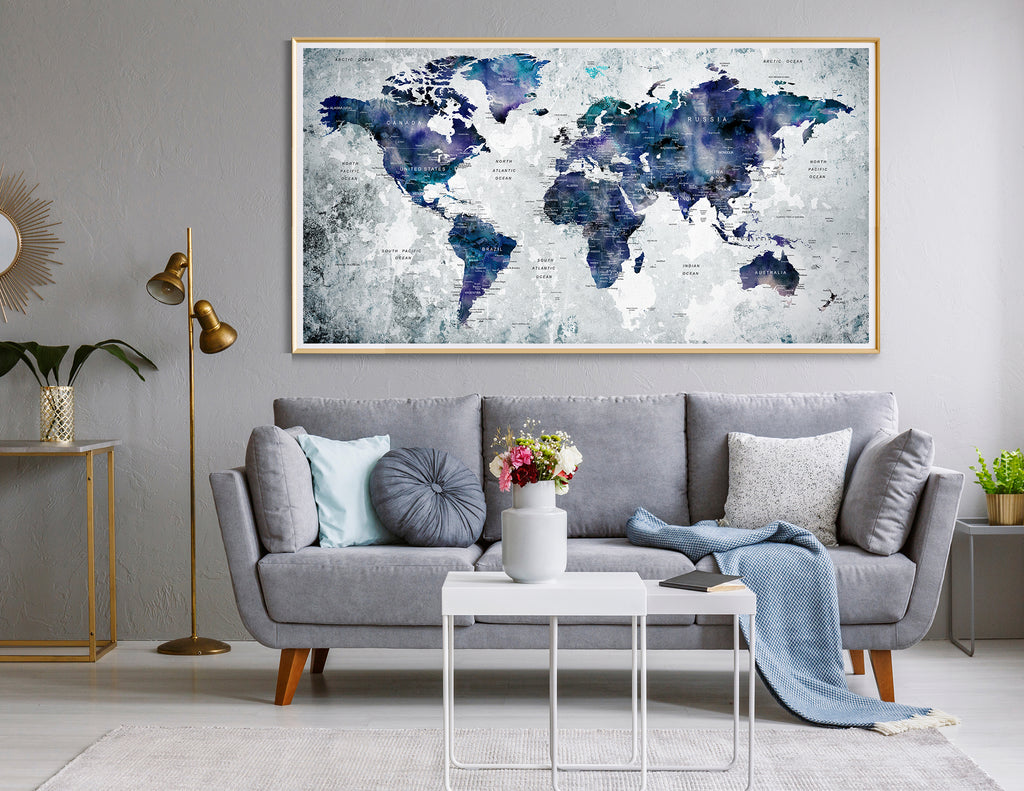 world map wall poster World Map Wall Art World Map Poster Watercolor World Map Print world map wall poster