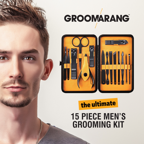 Groomarang The Ultimate 15 Piece Mens Grooming Manicure & Pedicure Kit 0