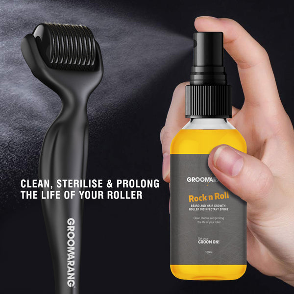 Groomarang Rock n Roll Beard and Hair Growth Roller Disinfectant Spray 100ml 2