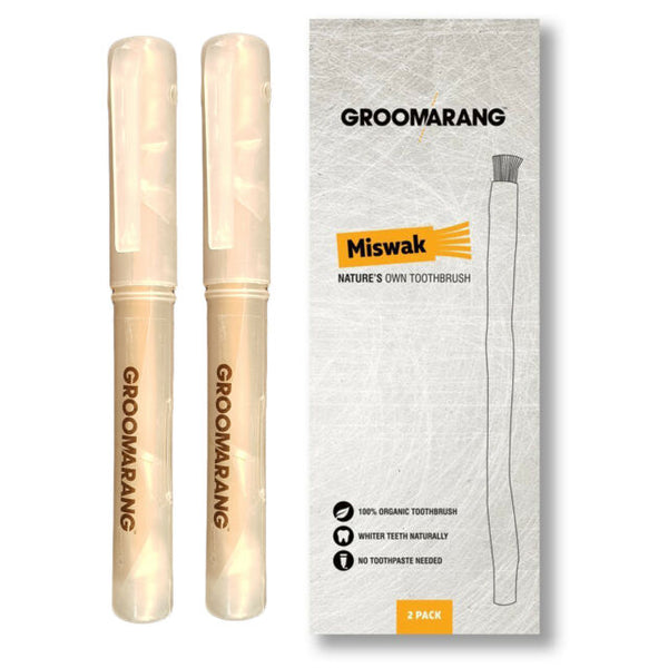 Groomarang Miswak 2 Pack - Natural On the Go Teeth Cleaning 0