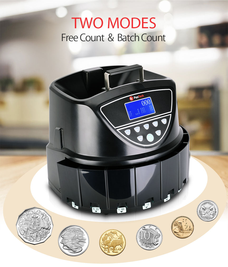 PanTech Australian Coin Sorter Coin Counter Machine Automatic Electronic PT-CSC-BLACK