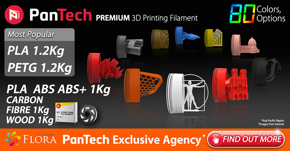 56 COLOR OPTIONS PanTech PETG PLA ABS WOOD CARBON FIBRE PREMIUM 3D Printing Filament New Arrival Exclusive Agency Asia Pacific Region FIND OUT MORE
