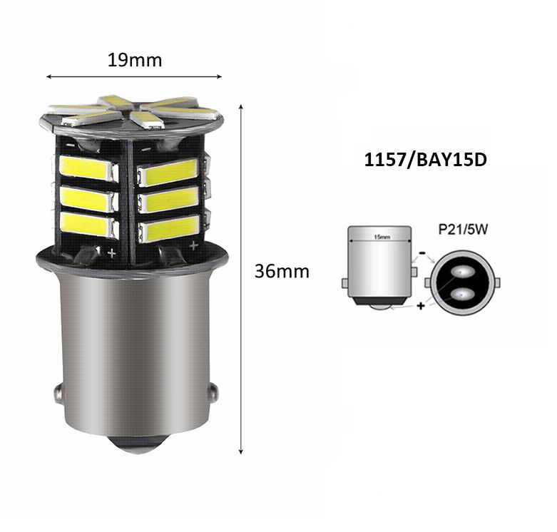 Billede af BAY15D LED pære med 21 LED - 12v - Dinled