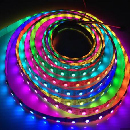 Billede af UDSALG - 5 meter, 12 volt, 60 watt, 300 LED, IP65, MAGIC LED strip - WS2811 - KUN STRIP - Dinled - LED STRIP